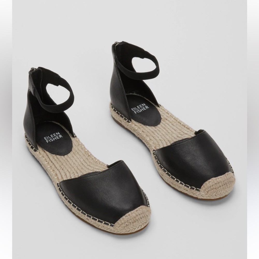 Eileen Fisher leather espadrilles size 8